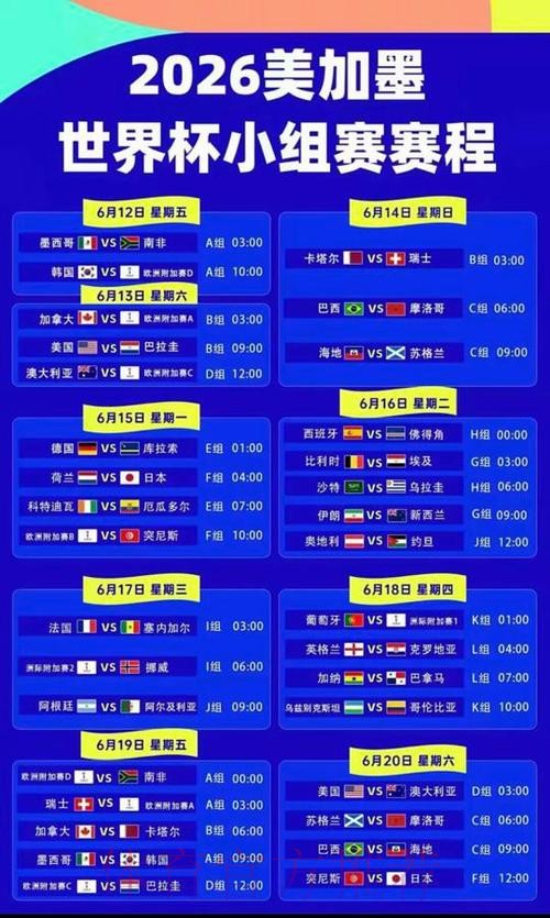 2026美加墨世界杯免费观看中国时间 2026美加墨世界杯免费观看中国时间